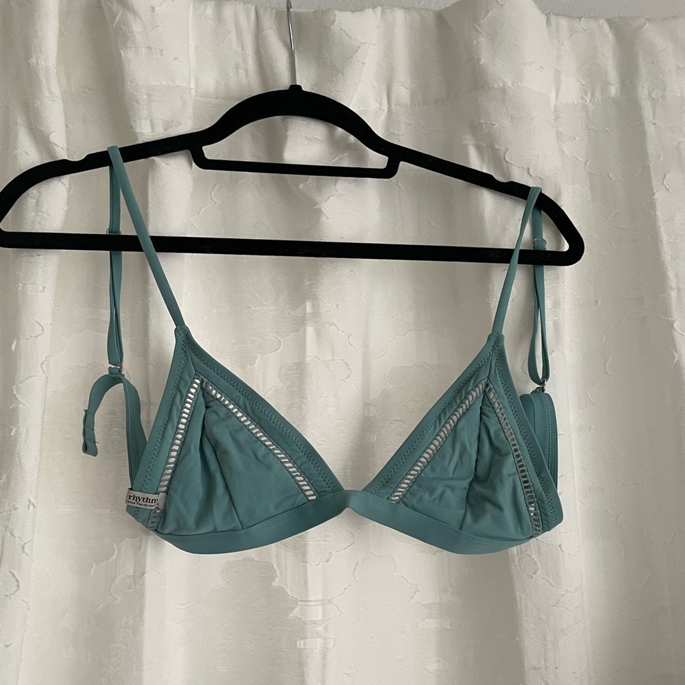 Rhythm teal bikini top small